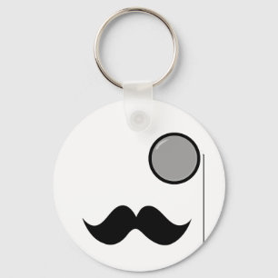 Utsmyckad mustasch & Monocle Nyckelring