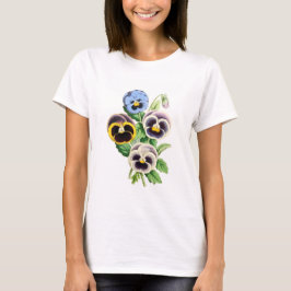 Utsmyckad Pansiesvintageillustration Tee Shirt