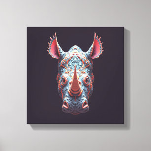 Utsmyckad Rhono-porträtt - Psykedelisk ande-mask Canvastryck