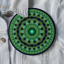 Utsmyckad sagorond fraktal mandala knapp