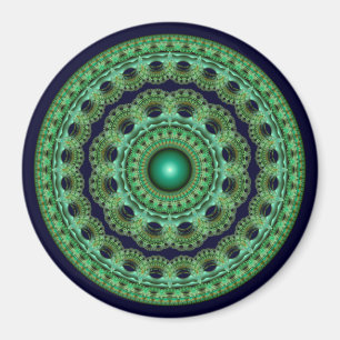 Utsmyckad sagorund fraktal mandala magnet