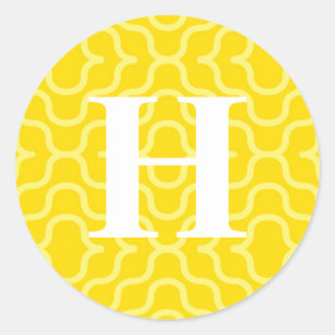 Utsmyckad samtida Monogram - brevH Runt Klistermärke