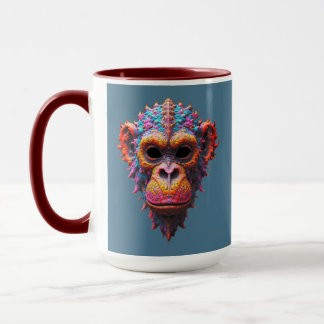 Utsmyckad schimpansmask mugg