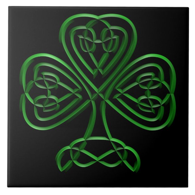Utsmyckad Shamrock Kakelplatta (Framsidan)