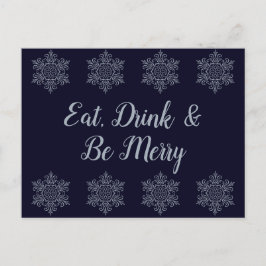 Utsmyckad Silver Snöflinga Vykort