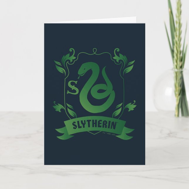 Utsmyckad SLYTHERIN™ Husets vapensköld Kort (Framsida)
