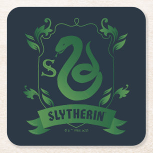 Utsmyckad SLYTHERIN™ Husets vapensköld Underlägg Papper Kvadrat