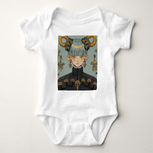Utsmyckad Steampunk Fantasy Anime Flicka T Shirt