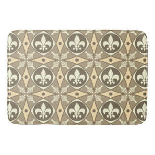 Utsmyckad Taupe Fransk Fleur de Lis Badrumsmatta