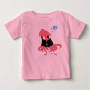 Utsmyckad tioarmad bläckfisk t-shirt