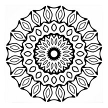 Utsmyckad valv- och blad-ring mandala-mönsterdesig