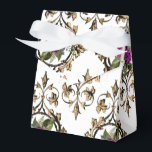 Utsmyckad Vintage Barock Blomma Presentaskar<br><div class="desc">Prydnads antik ros mönster favor låda i accenter av lila,  guld och svart.</div>
