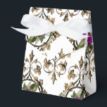 Utsmyckad Vintage Barock Blomma Presentaskar<br><div class="desc">Prydnads antik ros mönster favor låda i accenter av lila,  guld och svart.</div>