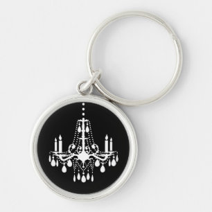 Utsmyckad vitljuskrona Keychain Rund Silverfärgad Nyckelring