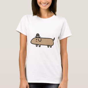 Utsmyckad Wienerhund med hatten T-shirt