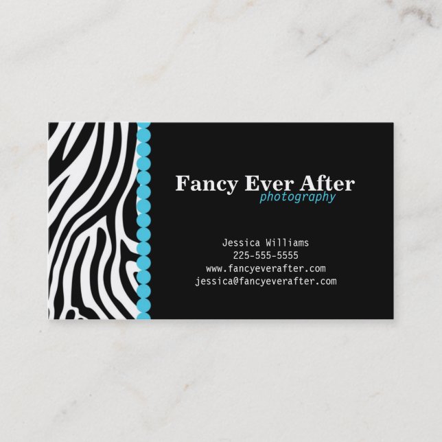 Utsmyckad zebra tryck visitkort (Framsida)