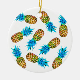 Utsmyckade ananas julgransprydnad keramik