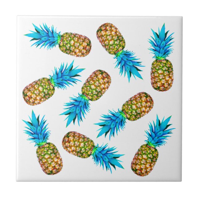 Utsmyckade ananas kakelplatta (Framsidan)