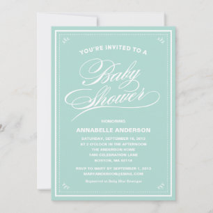 Utsmyckade baby showerinbjudningar inbjudningar