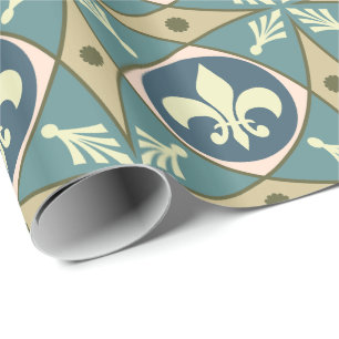 Utsmyckade Fransk Fleur de Lis Mönstra Presentpapper
