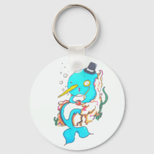 Utsmyckade Herr Narwhal Nyckelring