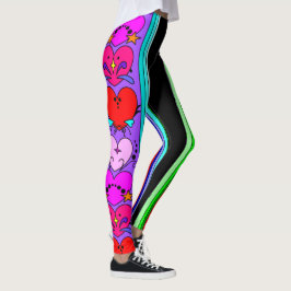 Utsmyckade hjärtor leggings