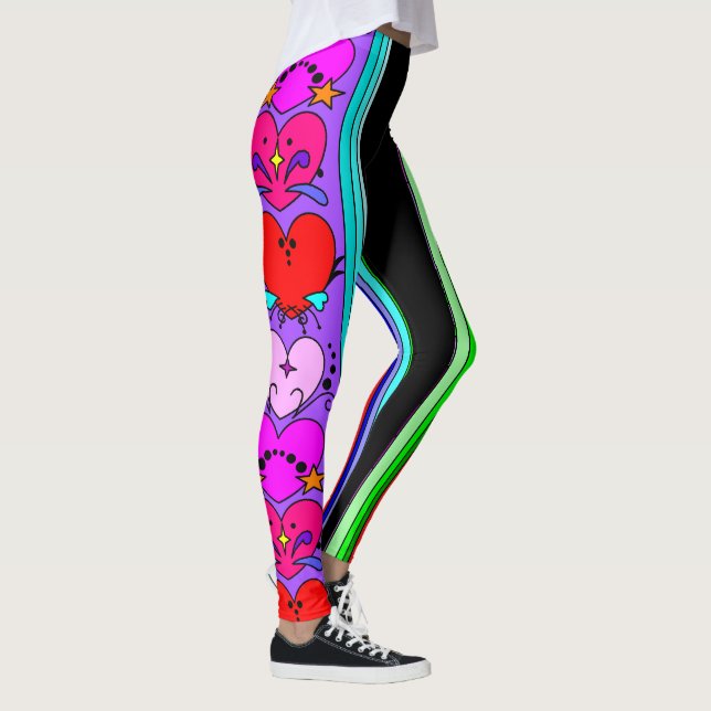 Utsmyckade hjärtor leggings (Höger)