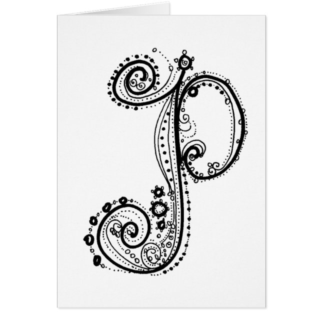 Utsmyckat Alphabet™ brev P Hälsningskort (Framsidan)