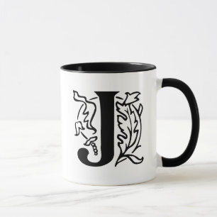 Utsmyckat brev J Mugg