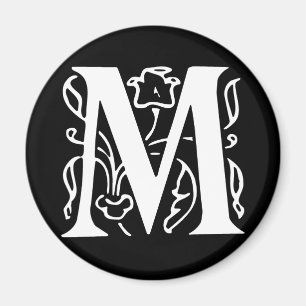 Utsmyckat brev M Magnet