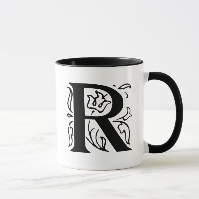 Utsmyckat brev R Mugg (Höger)