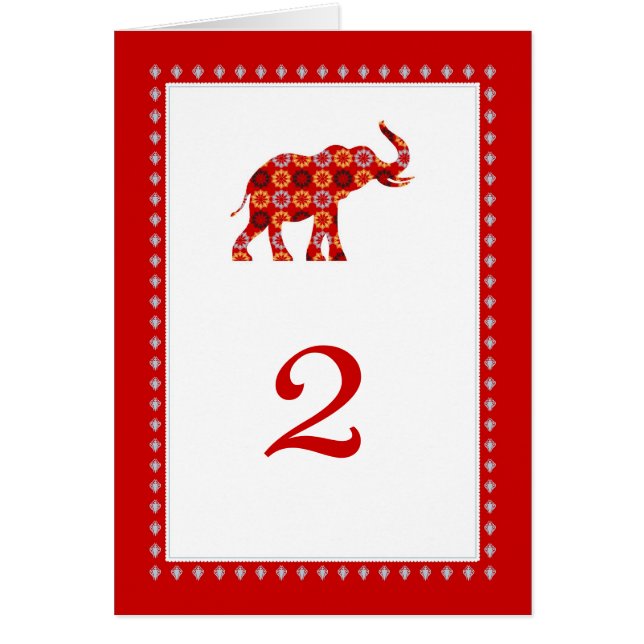 Utsmyckat elefantbordkort OBS kort (Framsidan)