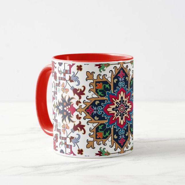 Utsmyckat geometriskt blommönster mugg (Framsida vänster)