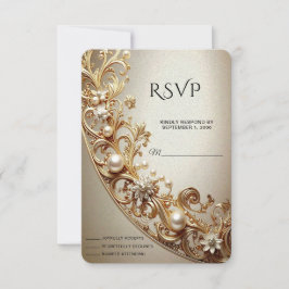 Utsmyckat Guld Flourish RSVP-kort OSA Kort
