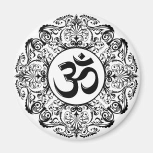 Utsmyckat hinduiskt Om-symbol Magnet