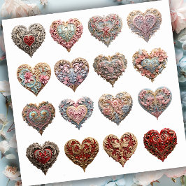Utsmyckat hjärta klistermärken