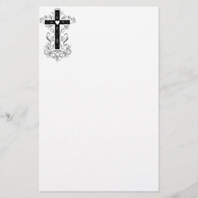 Utsmyckat kors brevpapper (Framsida)
