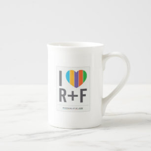 Utsmyckat R+F-kärlekmugg Benporslin Mugg