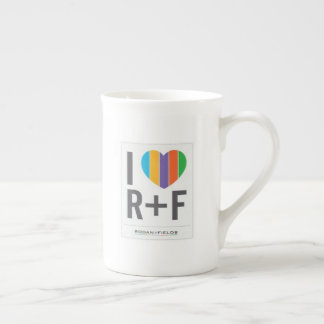 Utsmyckat R+F-kärlekmugg Benporslin Mugg