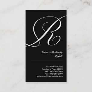 Utsmyckat skriva visitkorten för Monogram R Visitkort