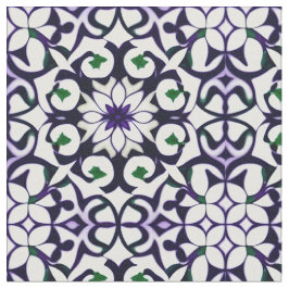 Utsmyckat symmetriskt blomster mönster tyg