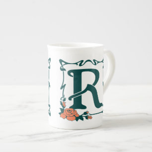 Utsmyckat vintageart nouveaubrev R Benporslin Mugg