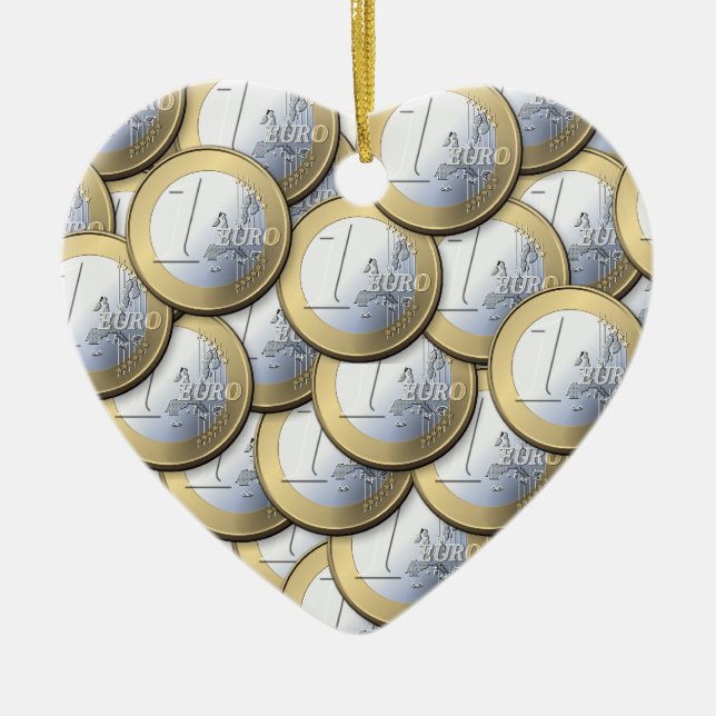 Utsmyckning i euro Mynt - anpassa Julgransprydnad Keramik (Framsidan)