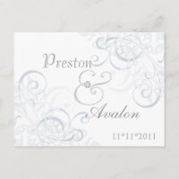 Utsökt Barock Save The Date Silver Postkort