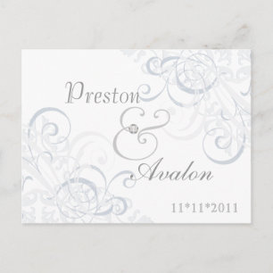 Utsökt Barock Save The Date Silver Postkort Meddelande Vykort