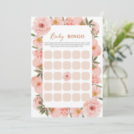 Utsökt BINGO-kort för baby shower med persikoblomm Inbjudningar