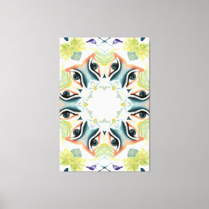 Utsökt handmålad Boho Chic Greenery-Abstrakt Canvastryck