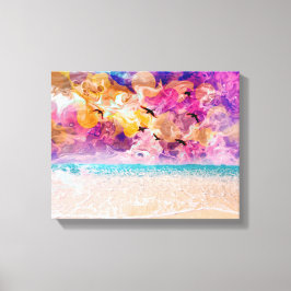 Utsökt kanvastryck med strand