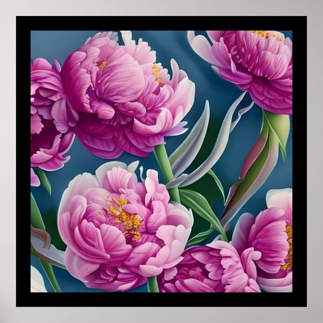 Utsökt Land Garden Peonies Poster (Framsidan)