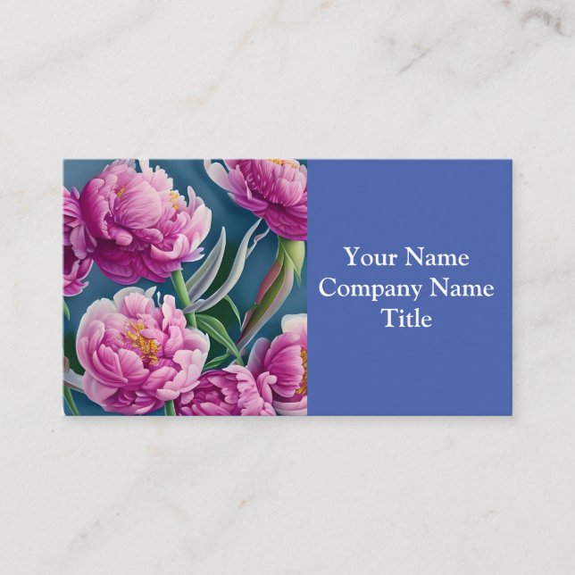 Utsökt Land Garden Peonies Visitkort (Framsida)